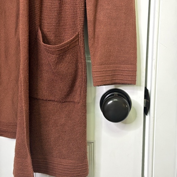 Rust Open Front Cardigan Sweater - Picture 6 of 7